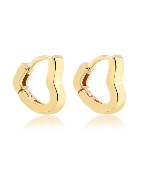 BRINCO CLICK CORAÇÃO LISO GRANDE FOLHEADO A OURO