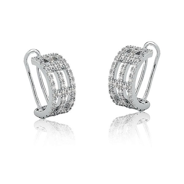 BRINCO PIERCING FAKE COM PEDRAS DE ZIRCÔNIA FOLHEADO A RÓDIO NEGRO