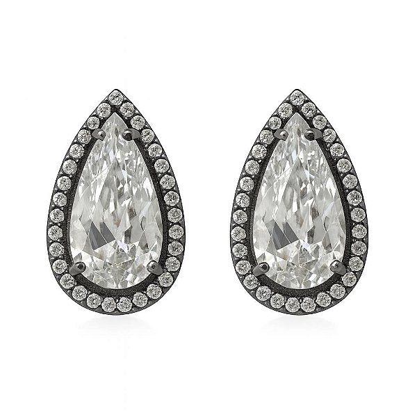 BRINCO GOTINHA COM ZIRCÔNIAS FOLHEADO A RÔDIO