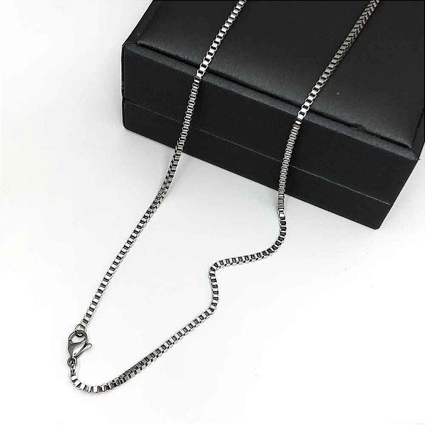 CORRENTE MASCULINA VENEZIANA AÇO INOXIDÁVEL 2mm - 60cm