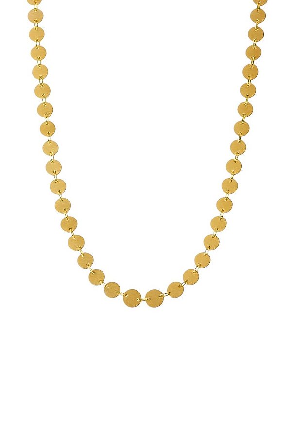 GARGANTILHA CHOKER MEDALHAS FOLHEADO A OURO