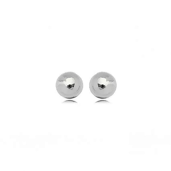 BRINCO BOLA 8MM FOLHEADO A RÔDIO BRANCO