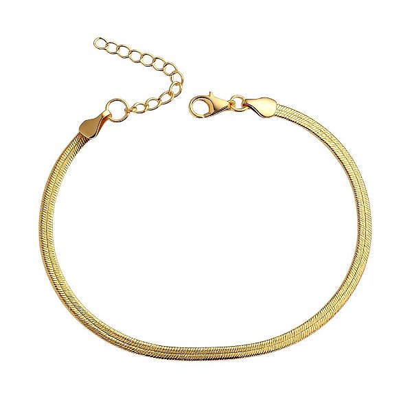 PULSEIRA FITA MALHA LAMINADA FOLHEADO A OURO