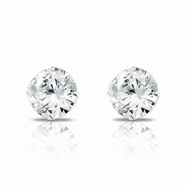 BRINCO ZIRCÔNIA GRANDE 10MM  EM PRATA 925