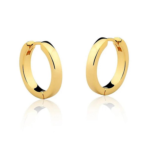 BRINCO ARGOLA CLICK 13 MM FOLHEADO A OURO