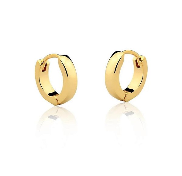 BRINCO ARGOLA CLICK 10 MM FOLHEADO A OURO