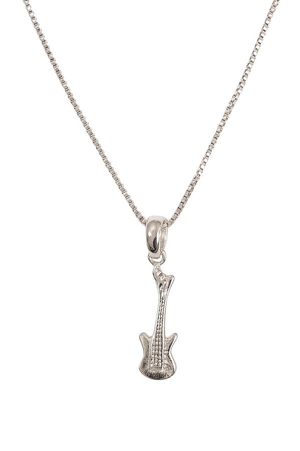 COLAR PINGENTE GUITARRA PRATA 925