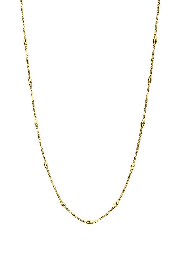 COLAR MINIMALISTA COM DETALHE ESFÉRICO FOLHEADO A OURO