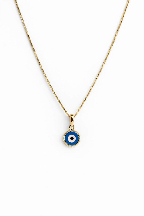 COLAR PINGENTE OLHO GREGO FOLHEADO A OURO