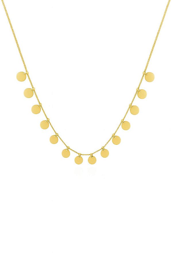 GARGANTILHA MEDALHINHAS FOLHEADO A OURO