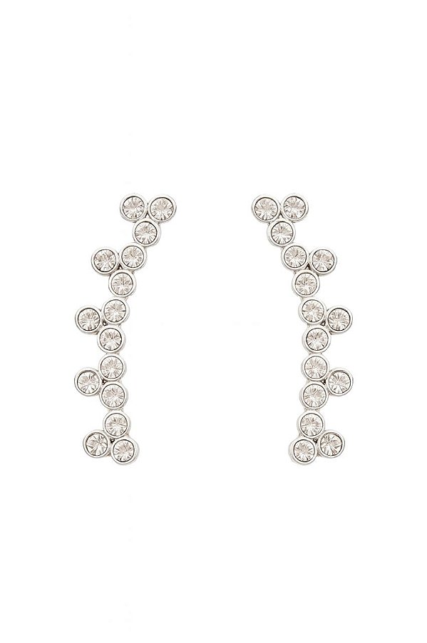 BRINCO EAR CUFF COM PEDRA DE ZIRCÔNIA DUAS FORMAS DE USA FOLHEADO A RÔDIO BRANCO