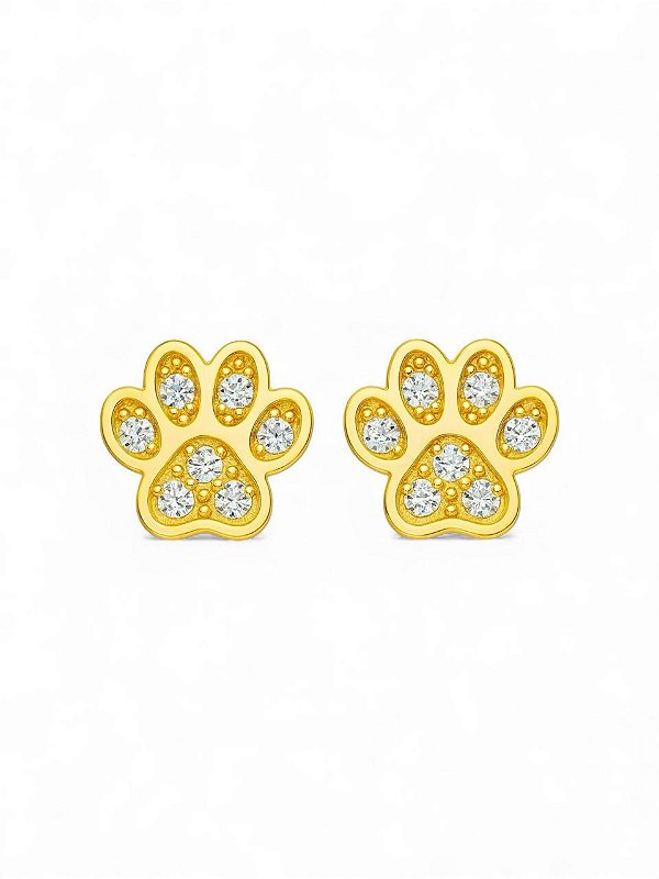 BRINCO PATINHA COM PEDRAS DE ZIRCÔNIA CRISTAL FOLHEADO A OURO