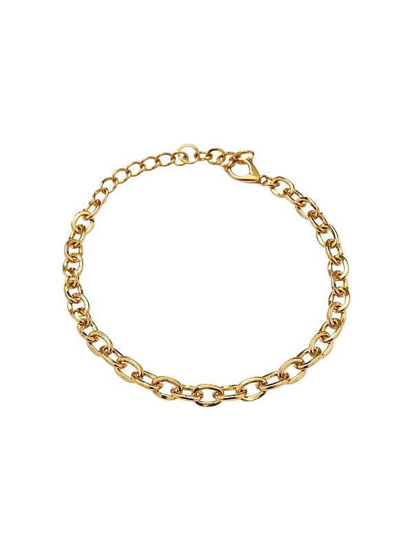 PULSEIRA ELOS OVAIS FOLHEADO A OURO