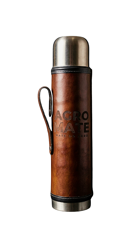 Garrafa Térmica Inox Couro 1L Agro Mate