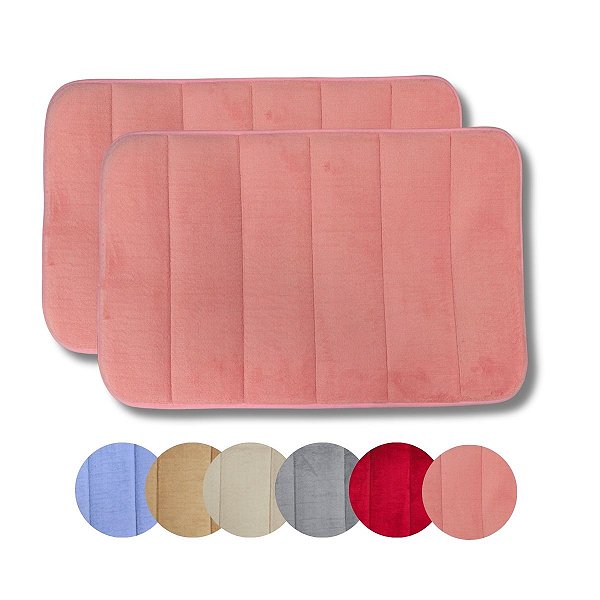 Kit 2 Tapetes Soft para Banheiro 40x60 cm Antiderrapantes