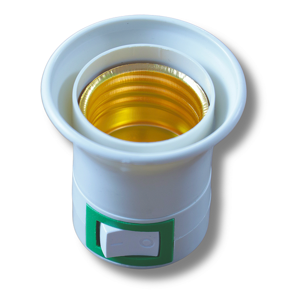 Soquete Bocal de Tomada E27 com Chave Liga/Desliga