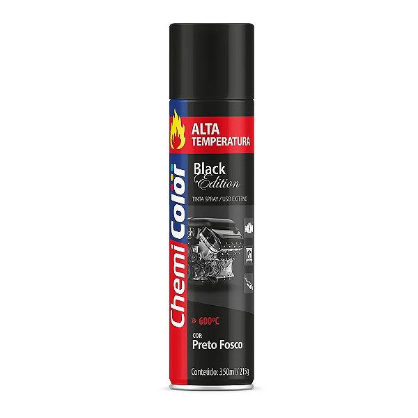 Tinta Spray Alta Temperatura Preto Fosco 350ml  Chemicolor