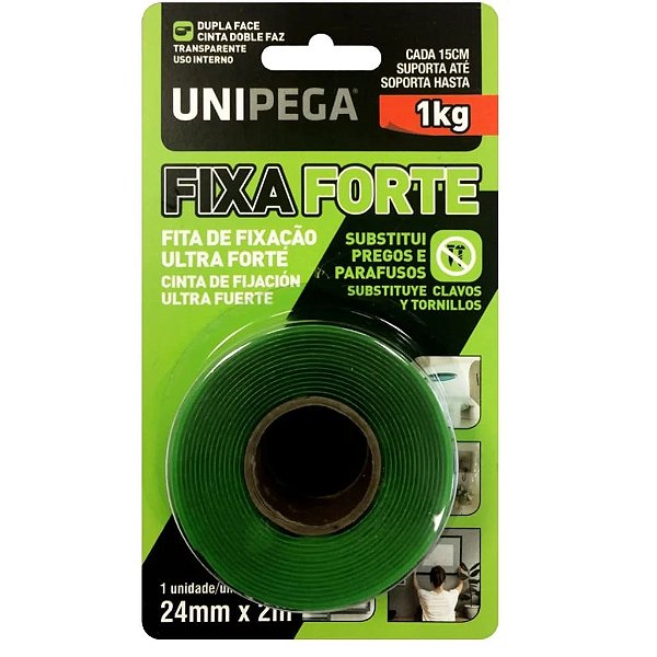 Fita Dupla Face Fixa Forte 24mmx2m Unipega 1kg