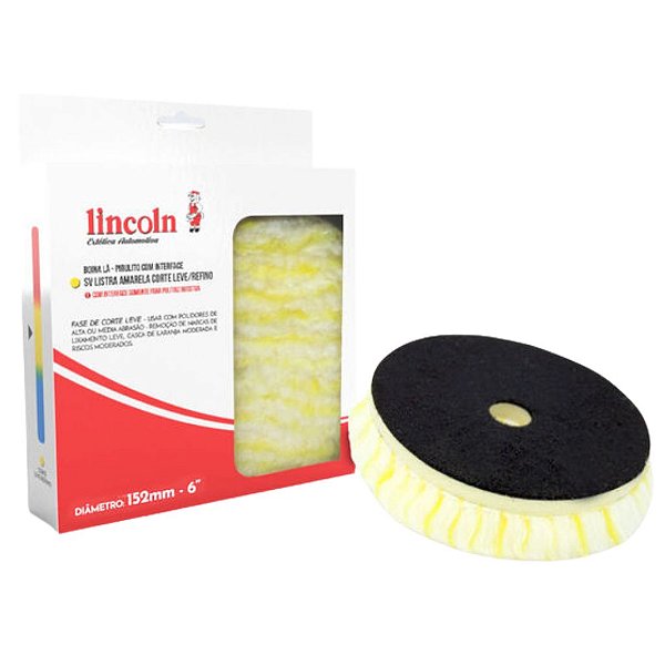 Boina de Lã Amarela Refino 6 Polegadas com Interface Lincoln
