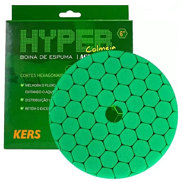 Boina de Espuma Colmeia Verde Agressiva 6 Polegadas Kers