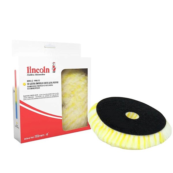 Boina de Lã Amarela 6'' Corte Leve Sem Interface Lincoln