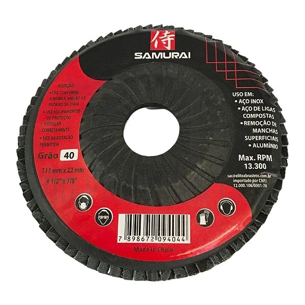 Disco Flap Grão 40 Samurai 115mm x 22mm