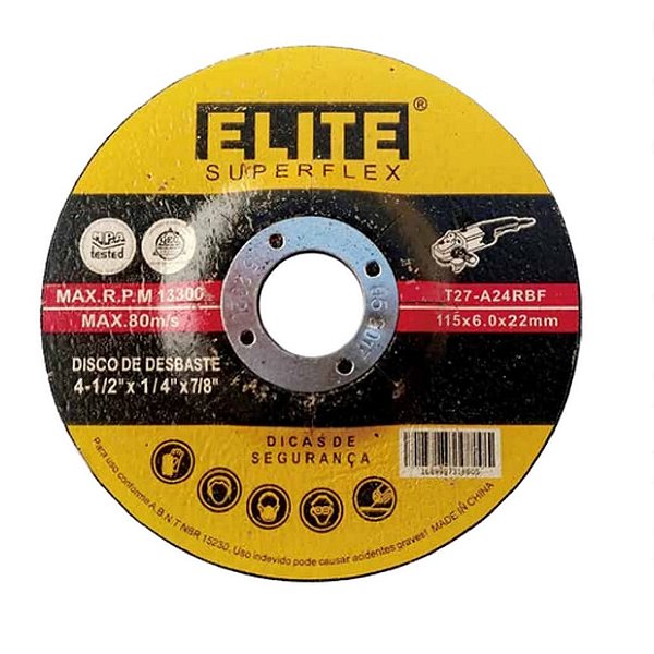 Disco de Desbaste 4- 1/2'' x 1/4'' x 7/8'' Elite