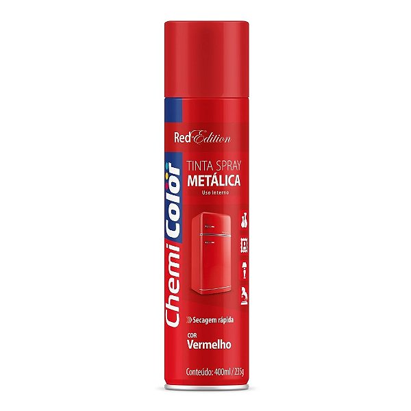 Tinta Spray Metálica Vermelha 400ml Chemicolor