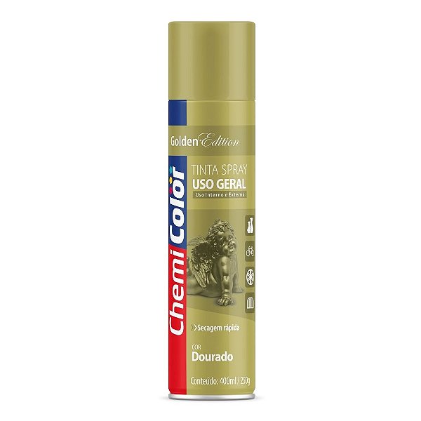 Tinta Spray Uso Geral Dourado 400ml Chemicolor
