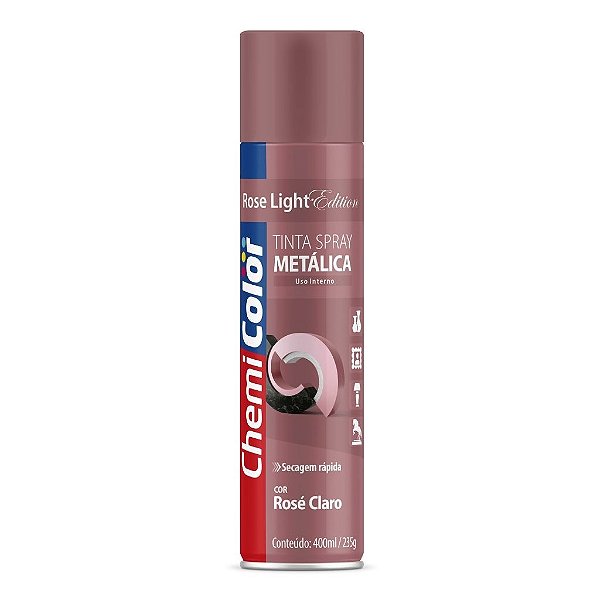 Tinta Spray Metálica Rose Claro 400ml Chemicolor