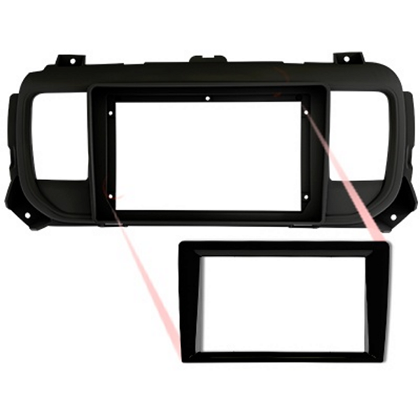 Moldura 2 Din 7"/ 9" Peugeot Expert / Citroen Jumpy