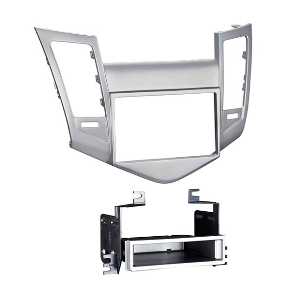 Moldura 2 Din Chevrolet Cruze 2011 A 2016 Prata