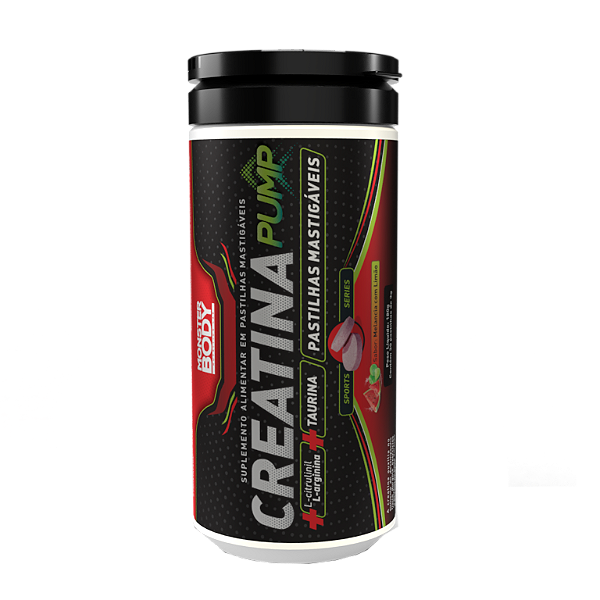 Creatina Pump c/ 30 Pastilhas Mastigáveis 3g Sabor Melância com Limão