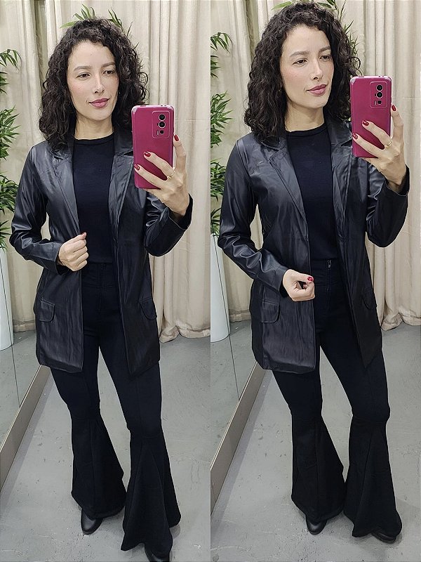 BLAZER COURO FAKE