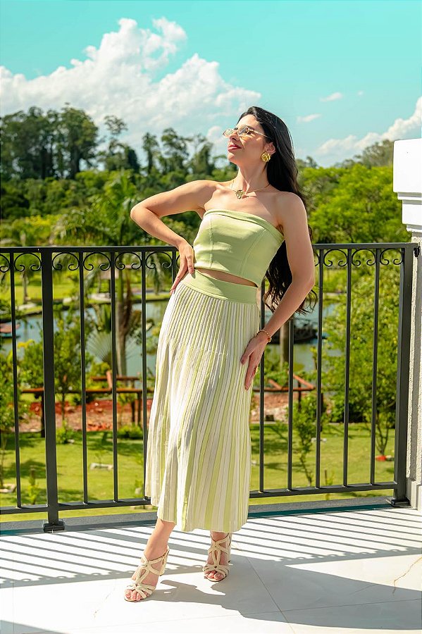 Conjunto top e saia - Prime Tricot
