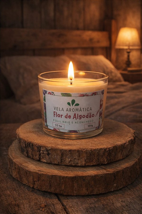 Vela Aromática Flor de Algodão - 100g