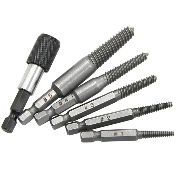 KIT 6 BROCA ROSCA FURADEIRA PARAFUSADEIRA EXTRATORA PARAFUSO