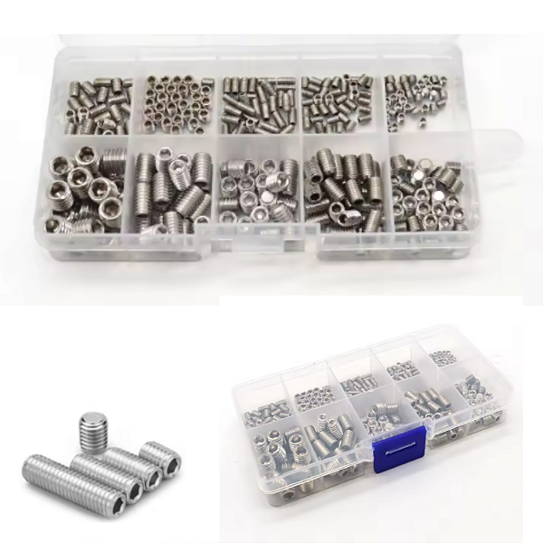 KIT 300 PARAFUSO PORCA SOQUETE SEM CABEÇA ROSCA FIXAÇAO INOX