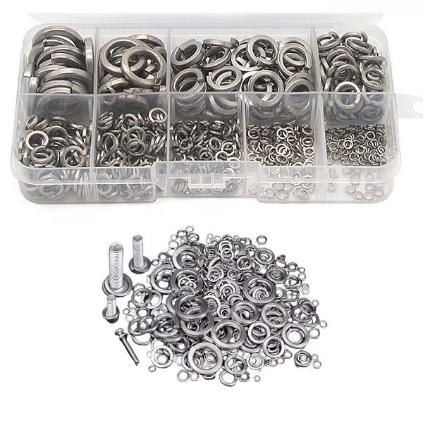 KIT 620 ARRUELAS PRESSAO INOX M2 M2.5 M3 M4 M5 M6 M8 M10 M12