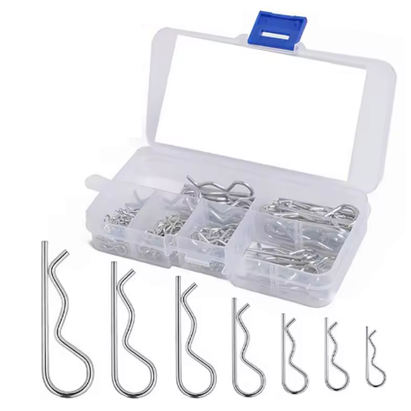 KIT 100 GRAMPOS R TRAVA PINO ENGATE EIXO CLIPES CARRO TRATOR