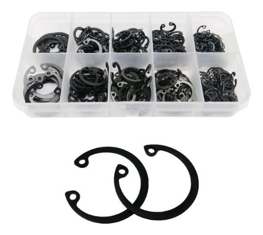 Kit Conjunto 250 Aneis Anel Arruela Contençao Aço Carbono