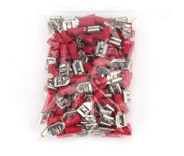 Kit 100 Peças Terminal Conector Fio Pre Isolado 1.5-2.5mm