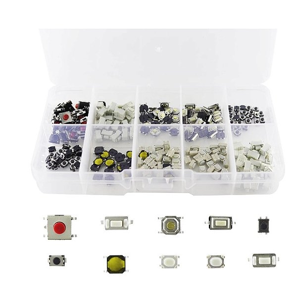 Kit 250 Micro Botoes Botao Interruptores 10 Modelos