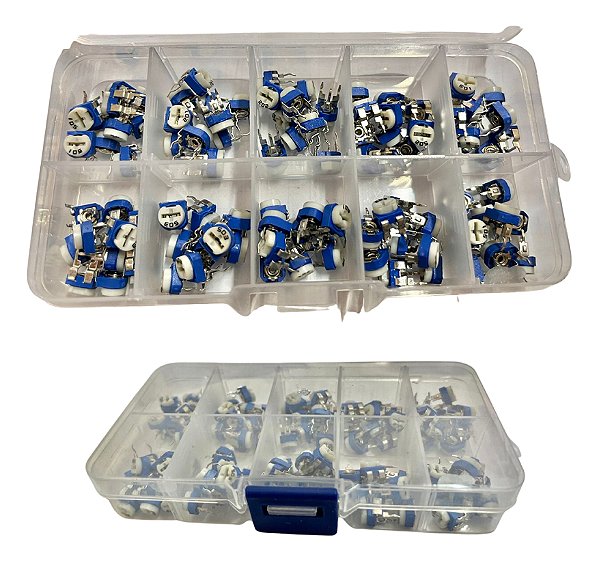 Kit Jogo Cjto Com 100 Potenciometros Rm065 500 Ohm-1m Ohm