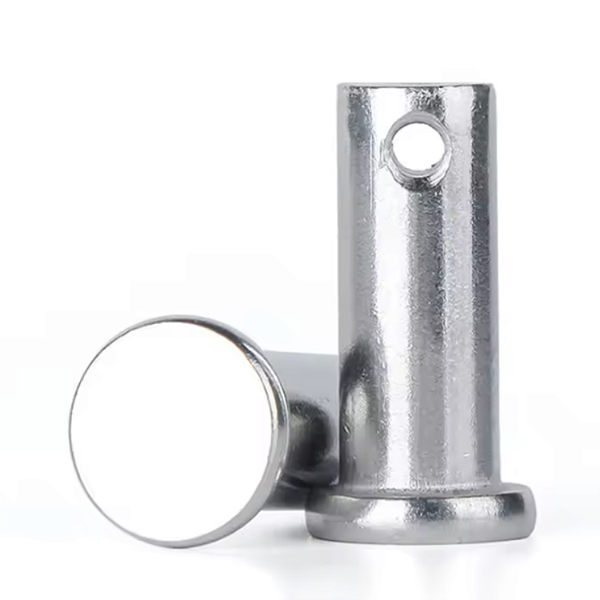 2 Pino PASSADOR ANEL EIXO CIRCLIP M10 35MM COM FURO AÇO INOX