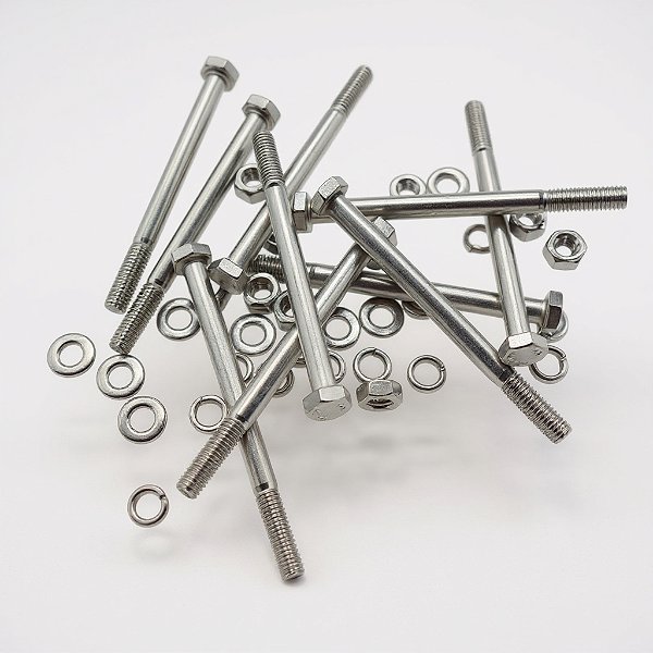 KIT 10 PARAFUSOS MEIA  ROSCA PARCIAL SEXTAVADO INOX M6*80MM