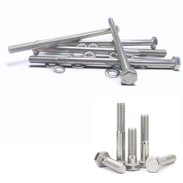 KIT 5 PARAFUSOS MEIA ROSCA PARCIAL SEXTAVADO INOX M10*150MM