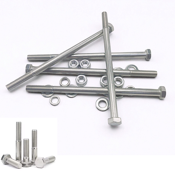 KIT 5 PARAFUSOS MEIA ROSCA PARCIAL SEXTAVADO INOX M10*200MM