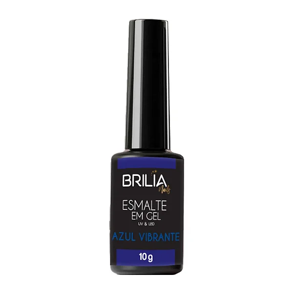 ESMALTE GEL AZUL VIBRANTE UNI BRILIA NAILS