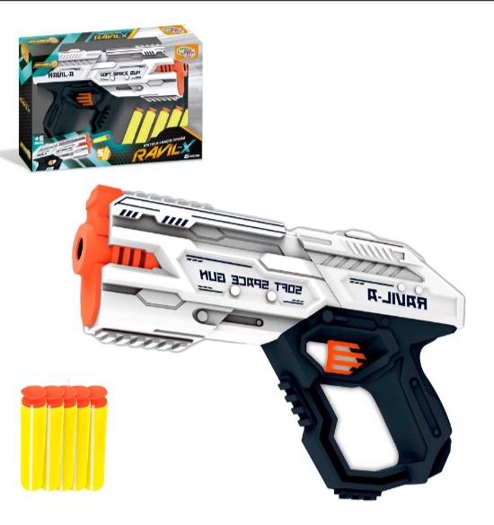 Lança Dardos Arma Tipo Nerf 6 Pças Ravil